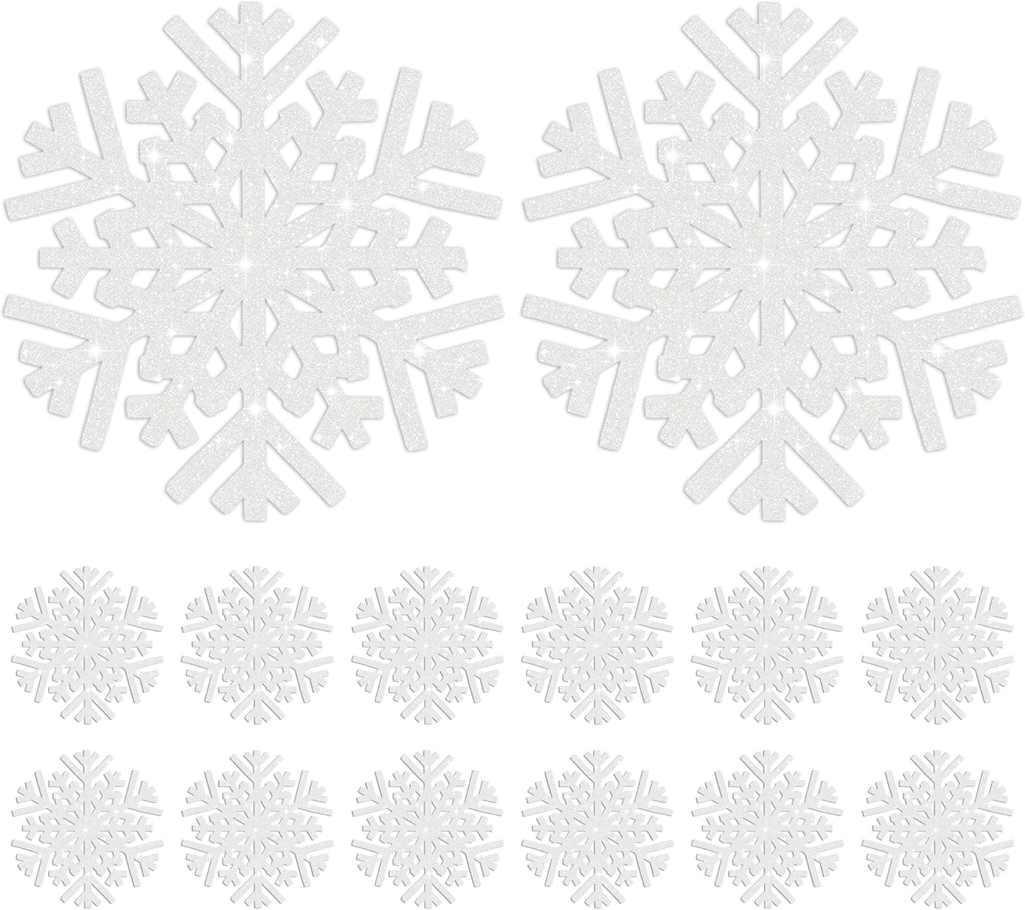 60Pcs Snowflake Paper Placemats Christmas Sliver Glitter Disposable Place Mats Winter Round Sparkle Decorative Table Chargers Xmas Snowflake Decoration for Holiday Festival Dining Tableware