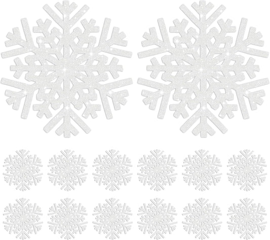 60Pcs Snowflake Paper Placemats Christmas Sliver Glitter Disposable Place Mats Winter Round Sparkle Decorative Table Chargers Xmas Snowflake Decoration for Holiday Festival Dining Tableware