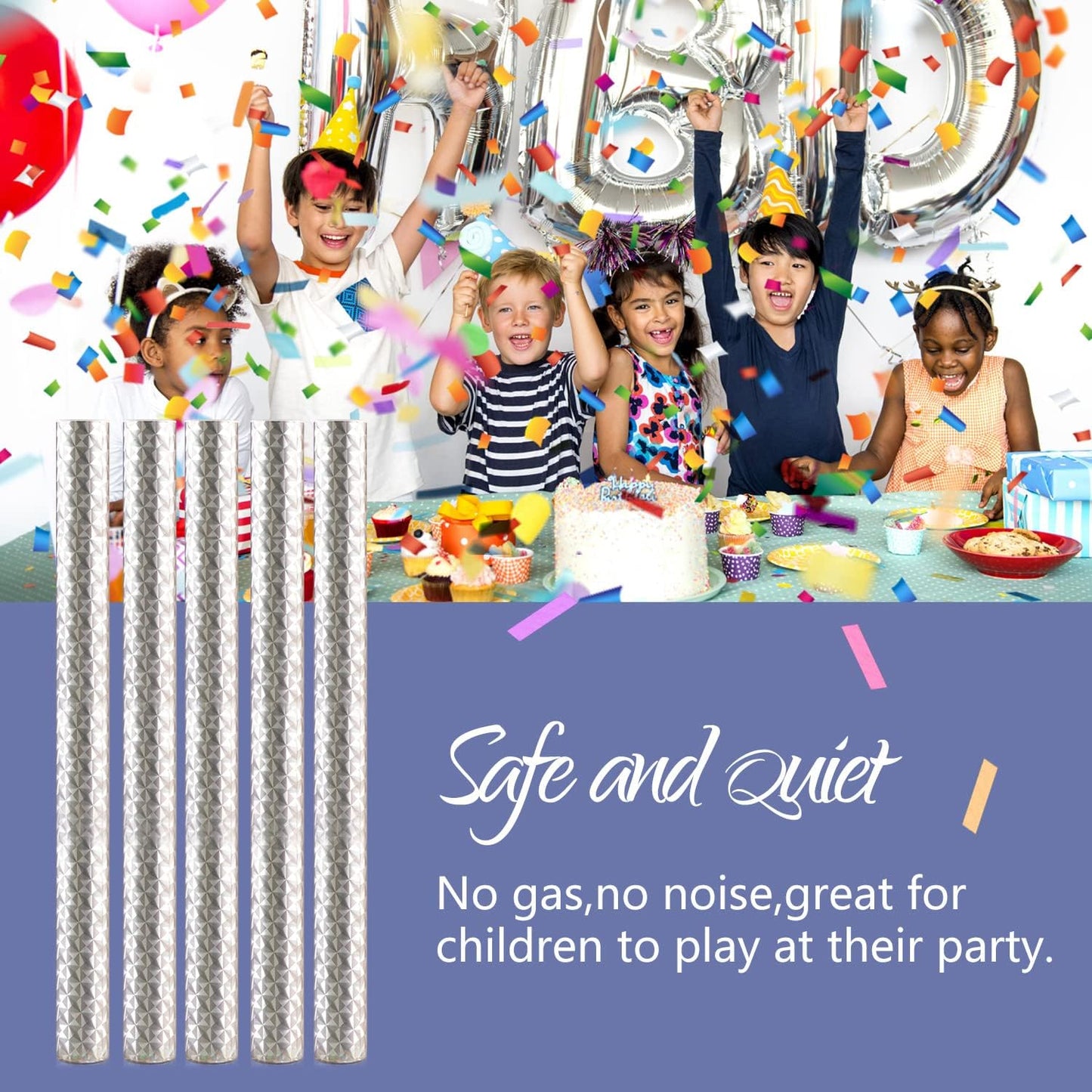 BATTIFE 14Pack Confetti Wands, Colorful Confetti Shoot Poppers, Tissue Paper Flick Flutter Sticks for Wedding Celebrations, Birthday, Multi-Color, 14 inch