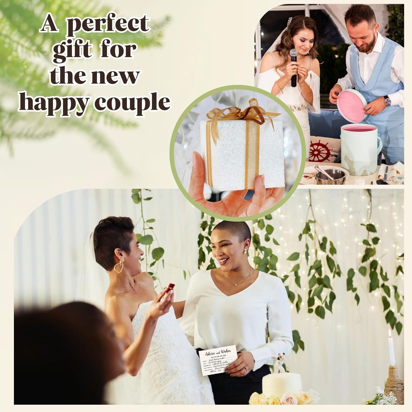 Advice And Wishes For The Mr And Mrs - Wedding Advice Cards For Bridal Shower Decorations, Date Night Games For The Groom And Bride Cards, Wedding Shower Decor for Guests