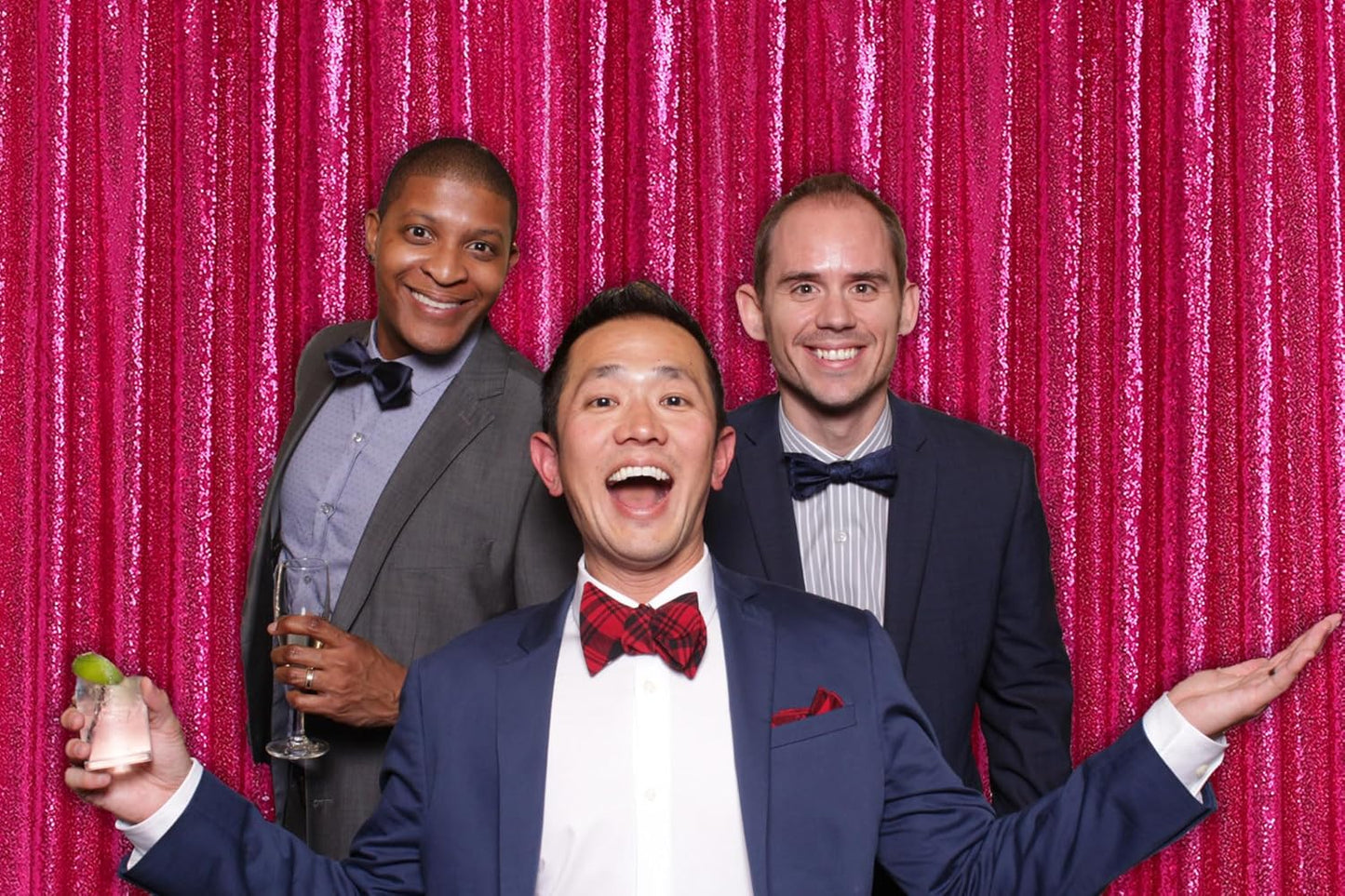 Sequin Backdrop Hot Pink 8ft x 8ft Glitter Photo Booth Backdrop for Birthday Party Fuchsia