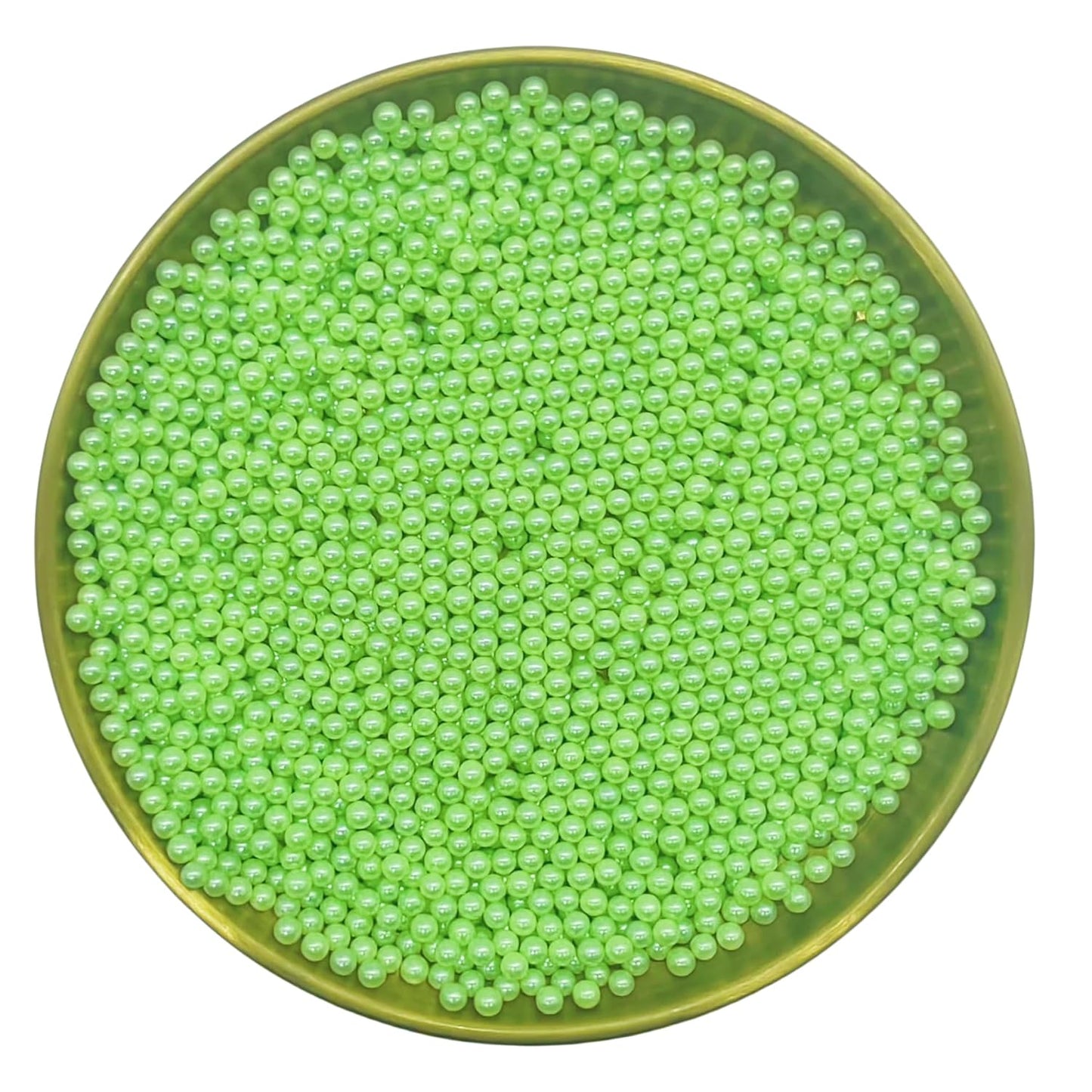 Edible Light Green Pearl Sugar Sprinkles Candy 4mm Mini Pearls Cake Decorations Cupcake Toppers Cookie Decorating Perfect for Wedding Party Valentine Halloween Christmas Supplies 3OZ