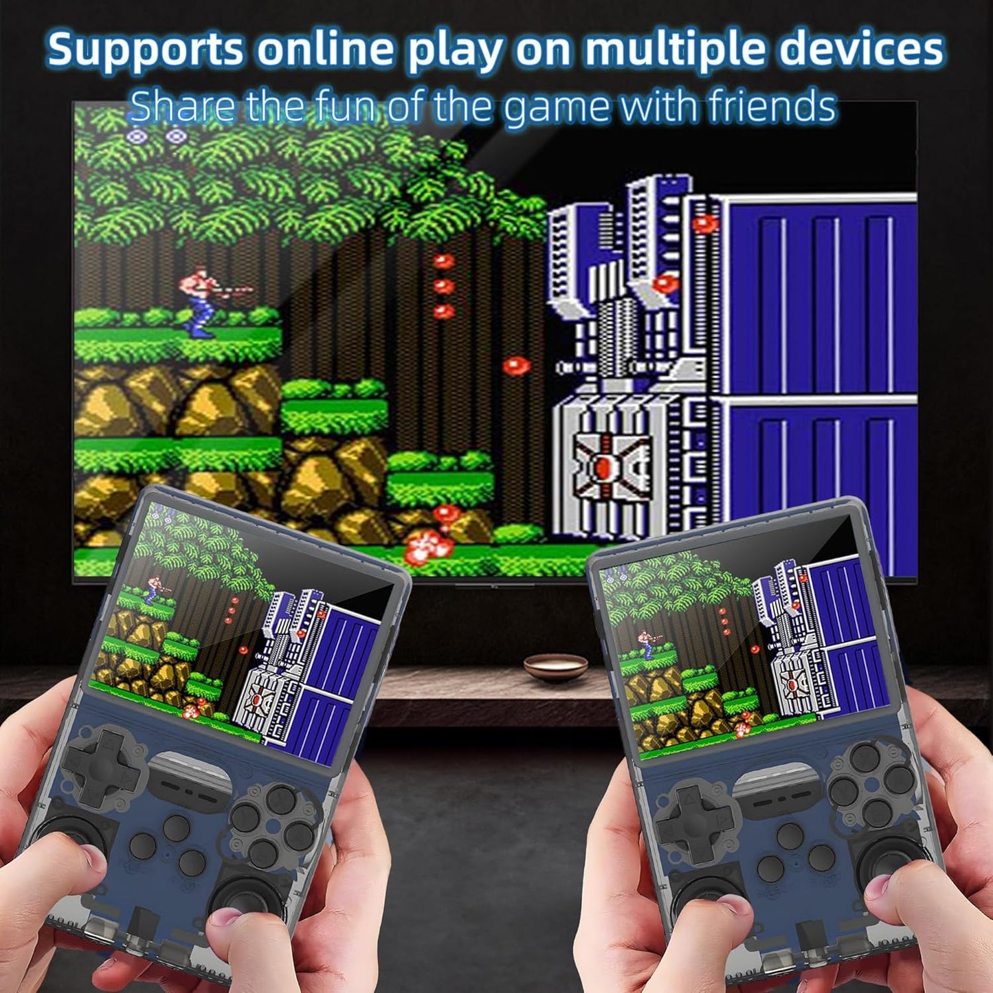 R40S PRO Retro Gaming Console, 30000+ HD Games Handheld Game Console, 3800mAh Rechargeable Mini Retro Video Console with 256GB TF Card, Portable Pocket Arcade (Transparent Grey)