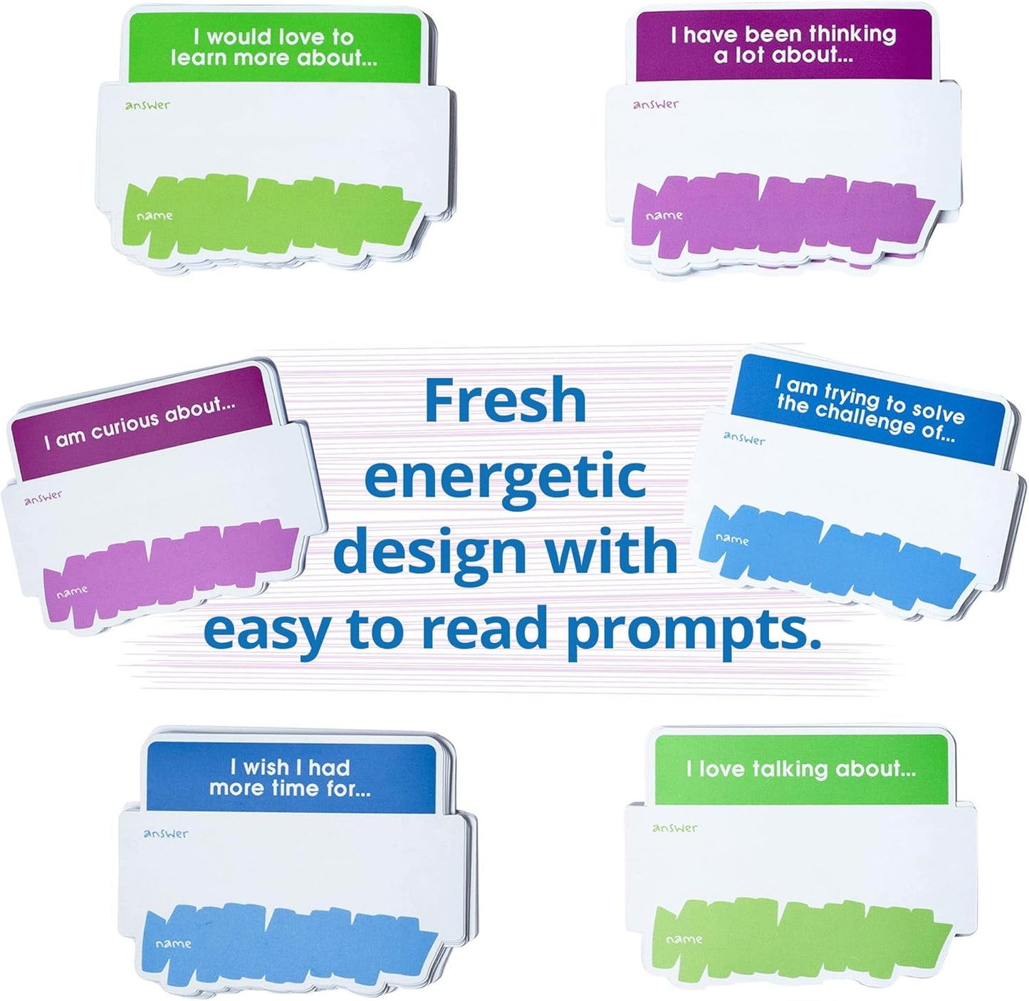 We! Connect Name Tag Stickers (150 PCS) - Easy-to-Write Name Stickers with Conversation Starters - Ideal for Networking, Ice Breakers & Adult Educational Team Building Games - Self-Adhesive Tags