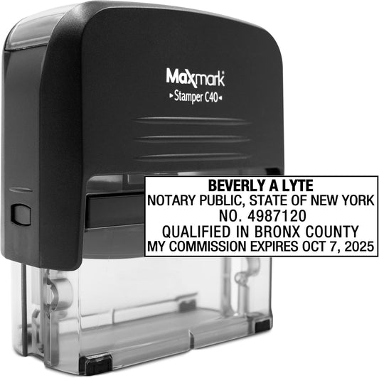 MaxMark Notary Stamp for State of New York- Self Inking Stamp