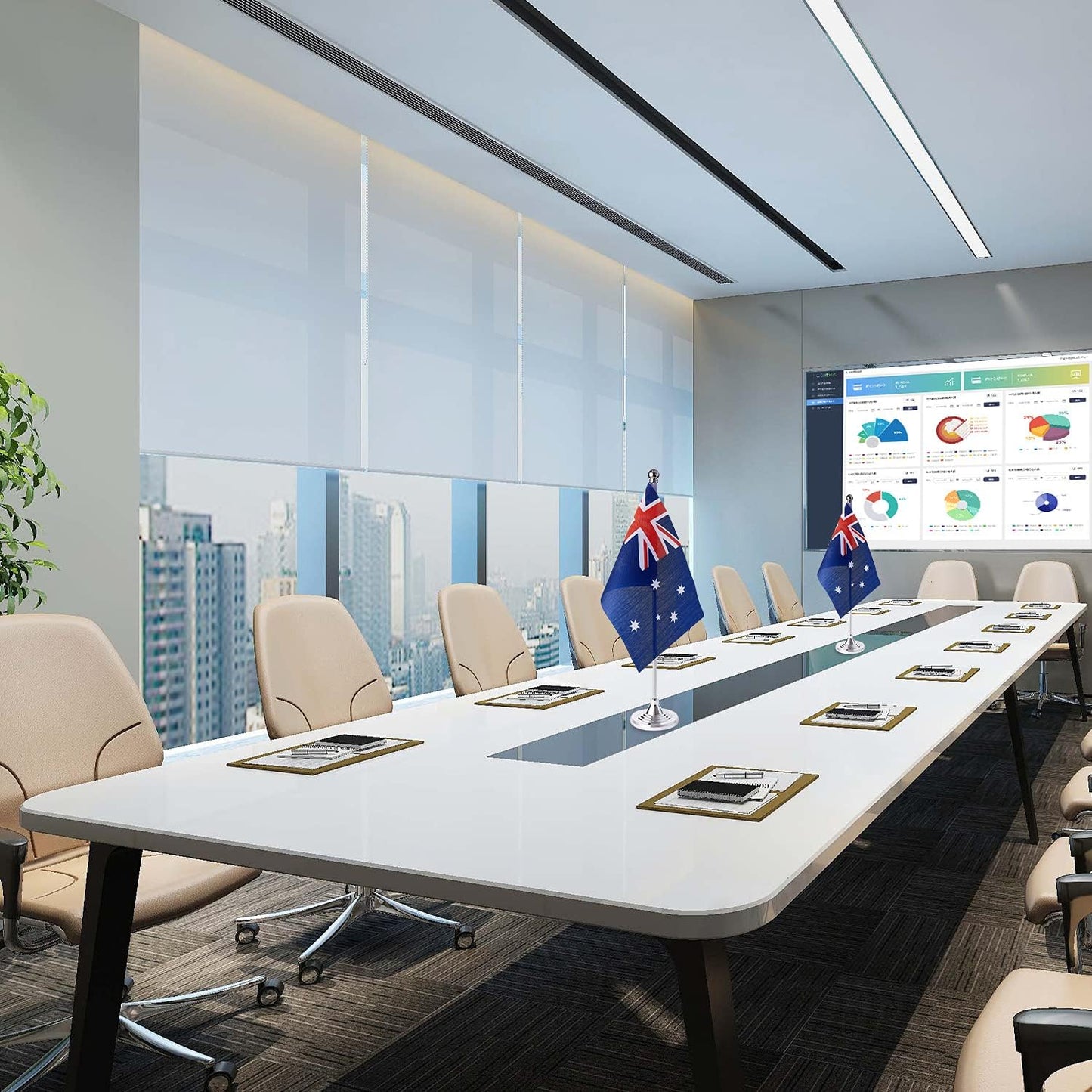 ZXvZYT 2 Pack Australia flag Australian Table Flag Small Mini Australian Desk Flags With Stand Base,International Festival Events Celebration Decorate,Home office Decorations