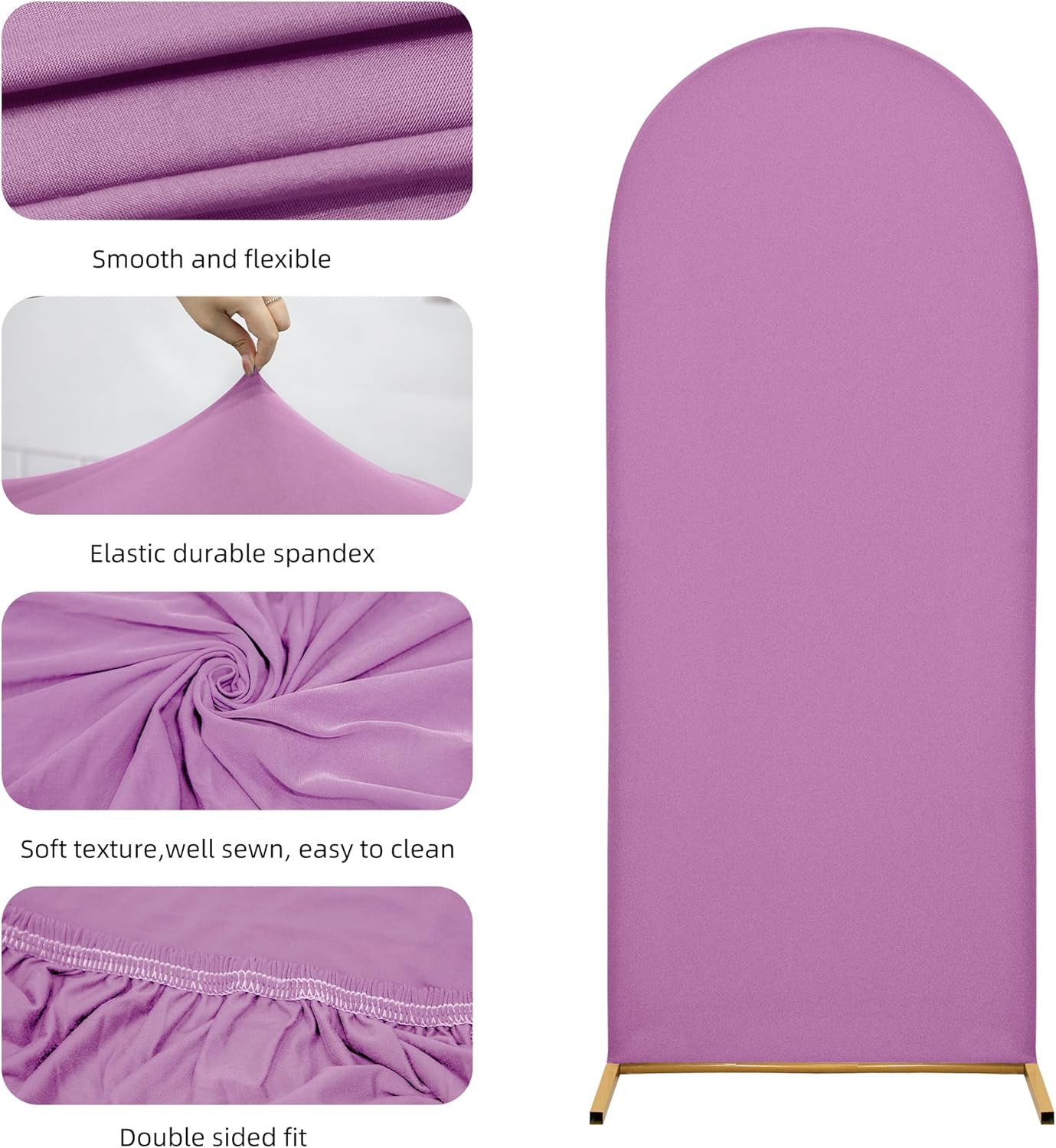 Wedding Arch Cover 5FT Arch Backdrop Cover Spandex Fitted Arch Cover for Round Top Chiara Backdrop Stand Covers for Wedding Birthday Party Baby Shower Banquet Ceremony Decoration