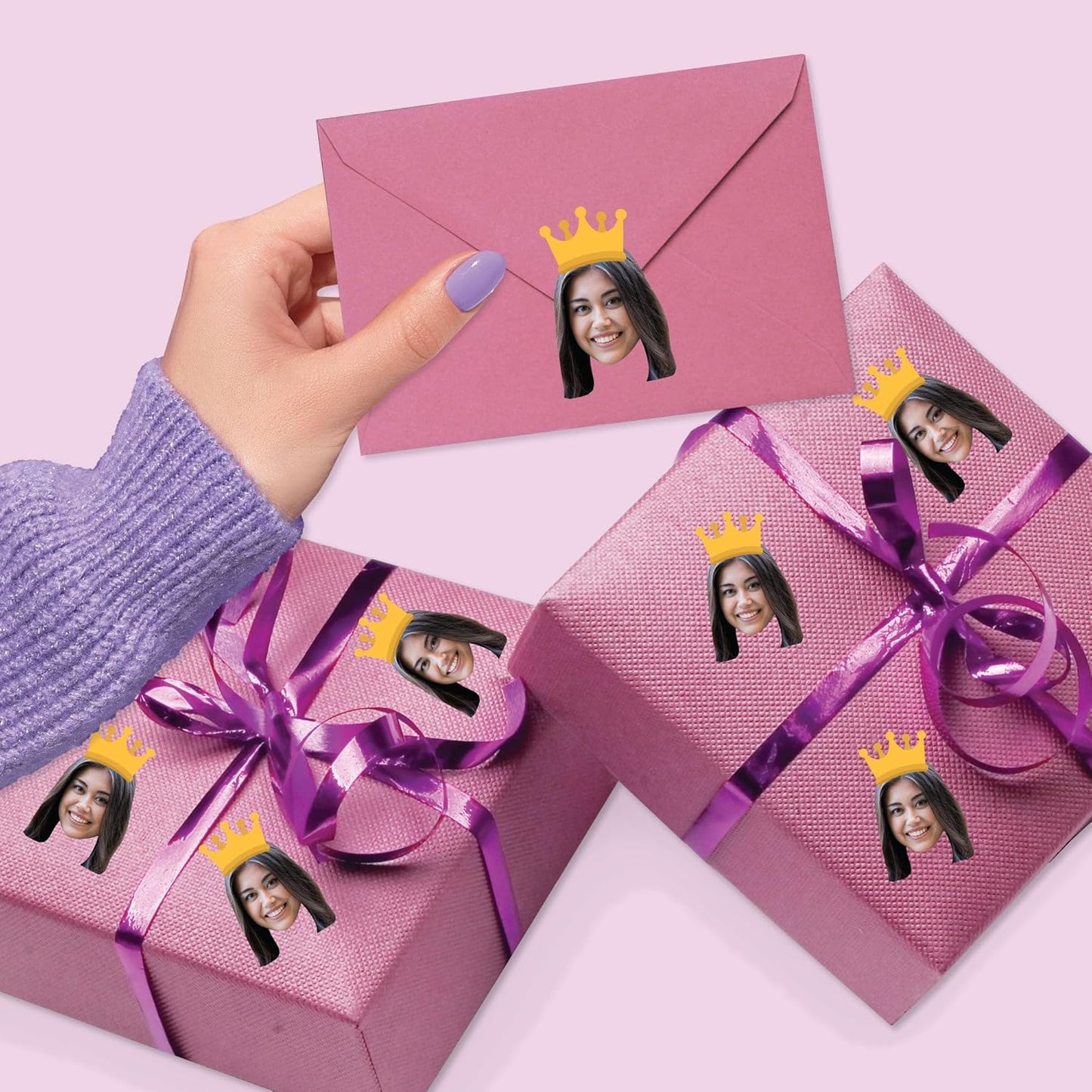 Big Dot of Happiness Custom Photo Crown - Party Favors - Fun Face Cut-Out Stickers - Set of 24