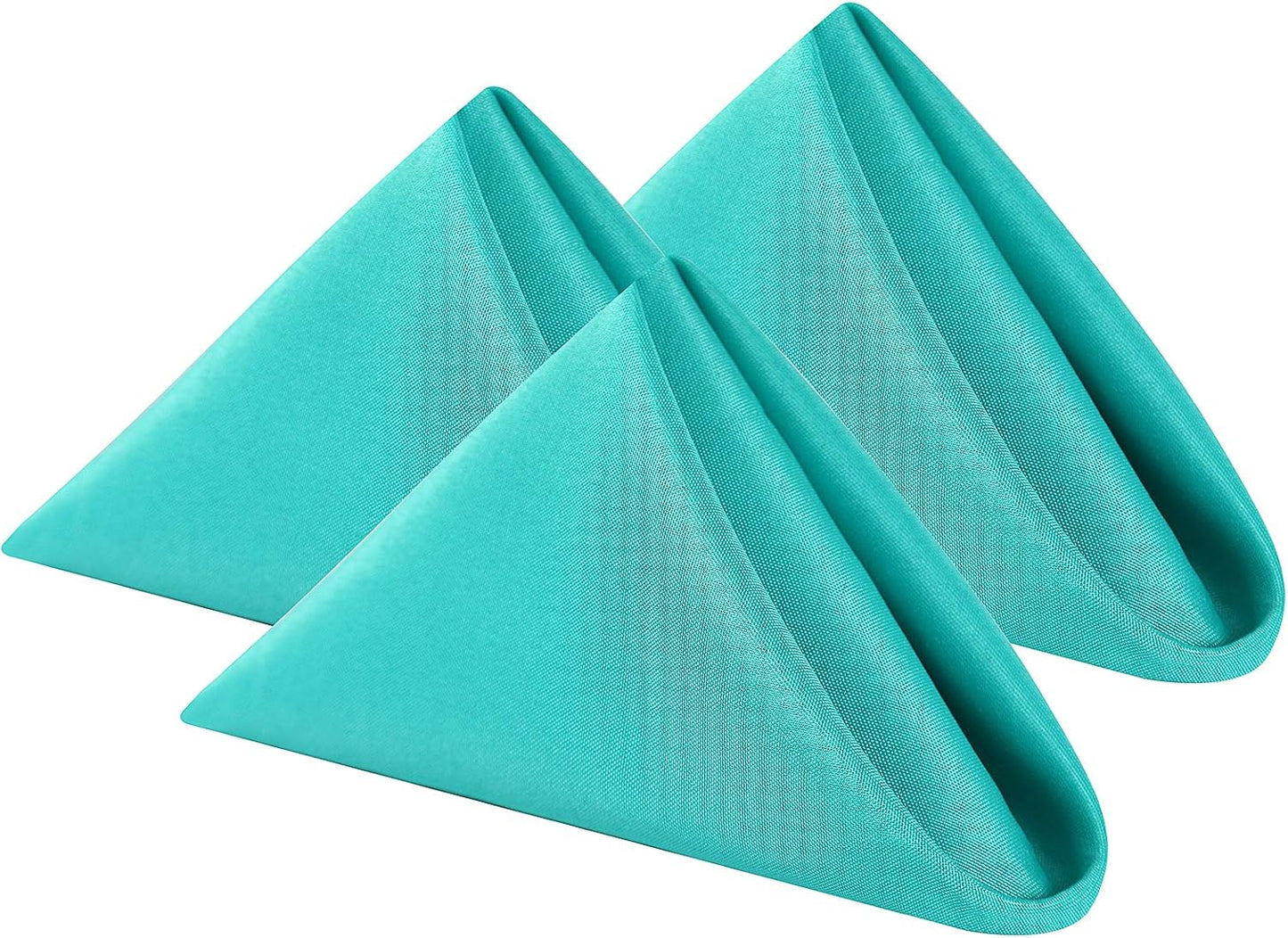 Cloth Napkins 17x17 inch Washable Polyester Dinner Napkins Soft Table Napkins for Wedding Party Dining Banquet(Turquoise,50PCS)