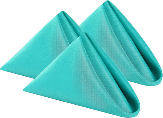 Cloth Napkins 17x17 inch Washable Polyester Dinner Napkins Soft Table Napkins for Wedding Party Dining Banquet(Turquoise,50PCS)