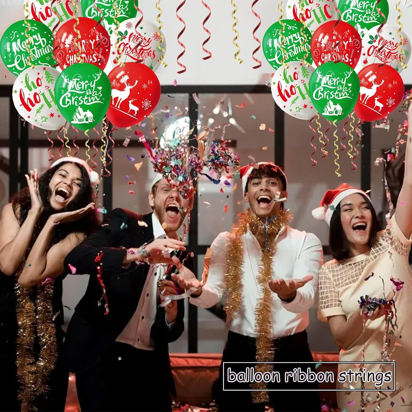 BEISHIDA Red and Gold Curling Ribbons Balloon String Ribbons - 2 Pack 100 Yards for Gift Warppping Birthday Christmas Party Decorations