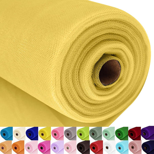 Gold Tulle Fabric Roll Spool Bolt (54 Inch by 40 Yards) Large Tulle Wedding Party Decoration, Tutu Skirt, Table Runner, Gift Wrapping, Bridal Shower, Soft & Drape (Antique Gold)