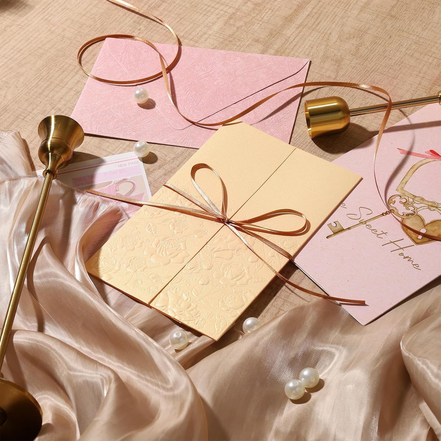 LaRibbons Brown Satin Ribbon 1/8 Inch 100 Yards Thin Luxury Double Faced Mocha Mousse Silk Ribbon for Flower Bouquet Crafts Gift Wrapping Wedding Decoration