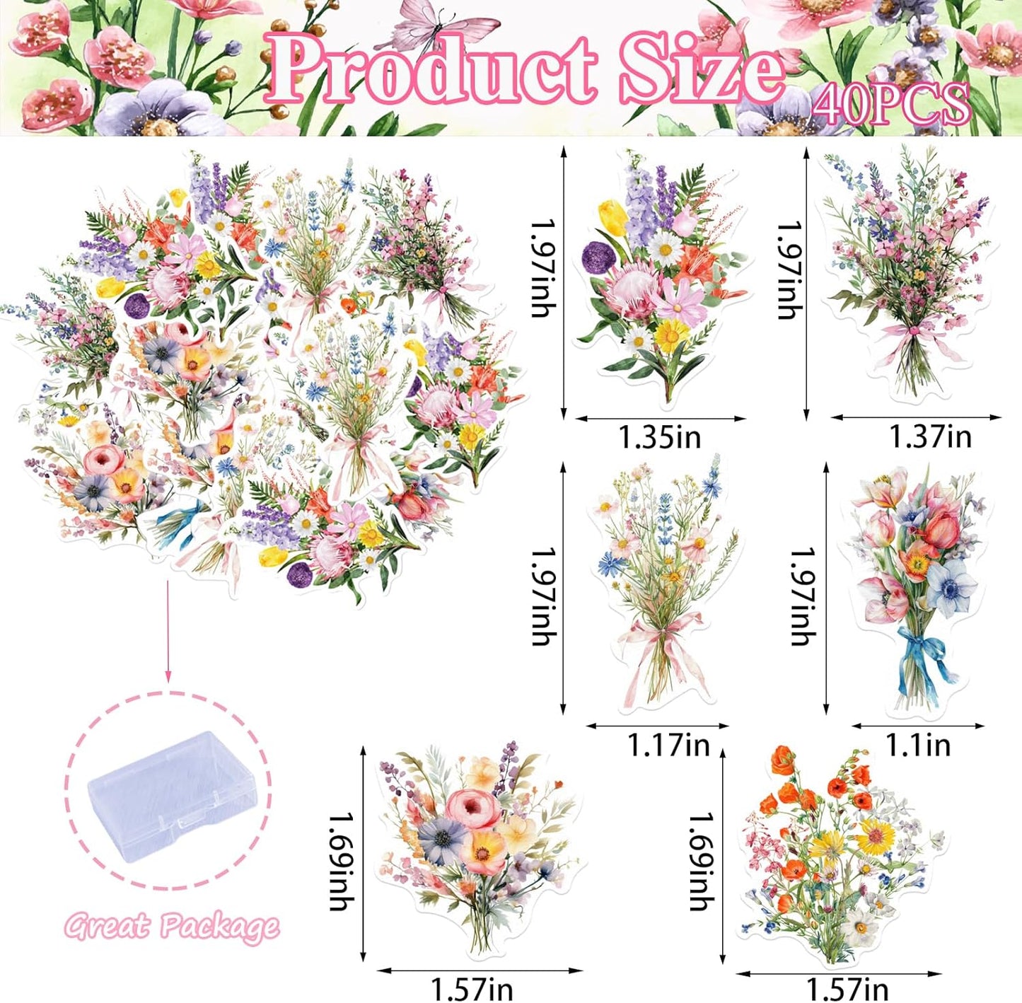 42PCS Edible Wildflower Cupcake Toppers Wafer Paper Baby in Bloom Baby Shower Decorations Flower Birthday Party Decorations Wildflower Cake Toppers for Birthday Party Supplies (Wildflowers)
