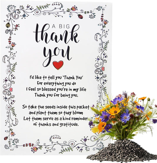 Thank You Seed Favors | 20 Packets | Pre-Filled | Show Thanks and Gratitude | Gender Neutral | Bridal Showers, Weddings, Baby Showers, Celebration of Life, Birthday, Memorial, Remembrance