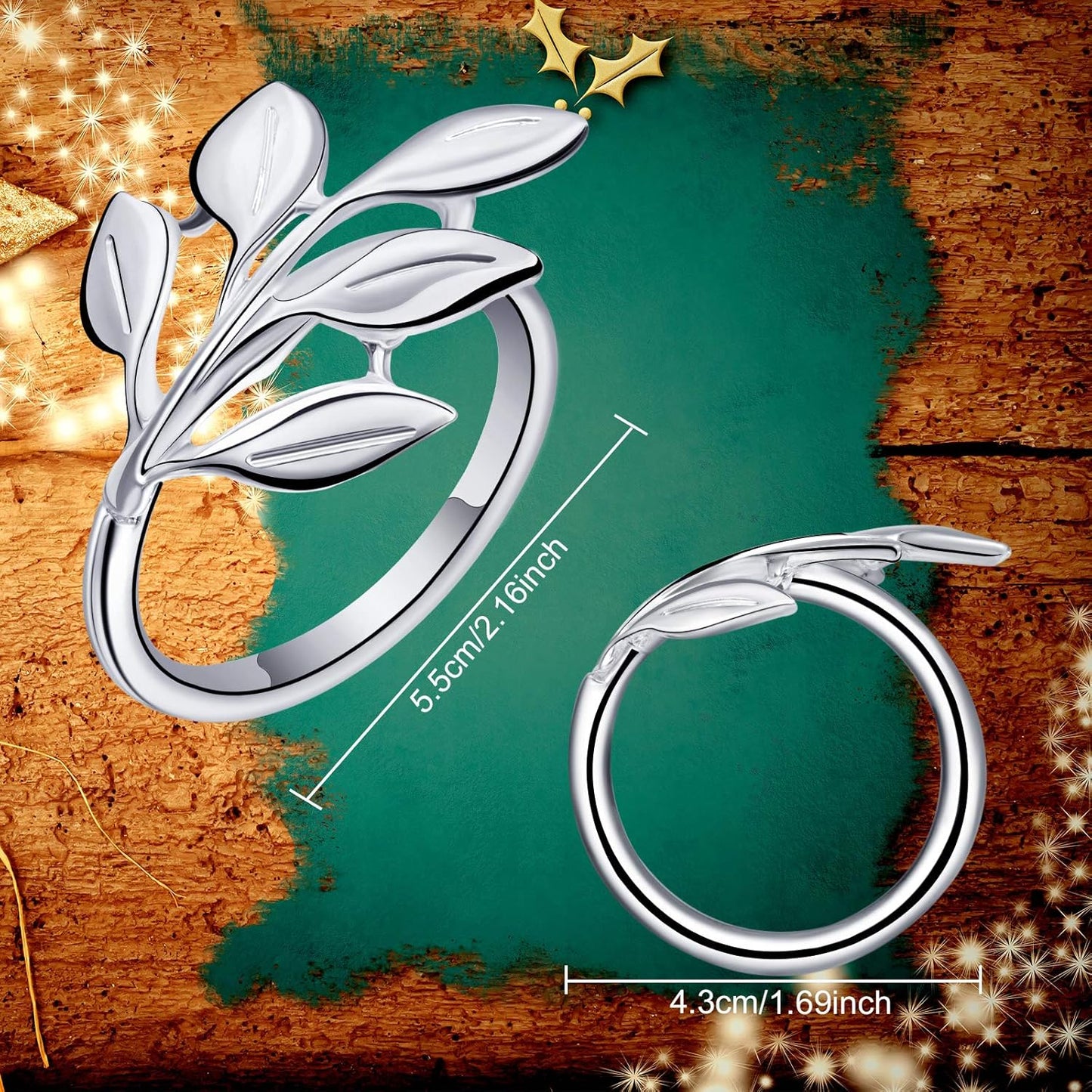 Hotop 100 Pcs Leaf Napkin Rings Set Silver Metal Napkins Rings Holders Bulk Glossy Table Adornment for Vintage Wedding Bridal Thanksgiving Christmas Holidays Fall Dinner Party Decoration Favors