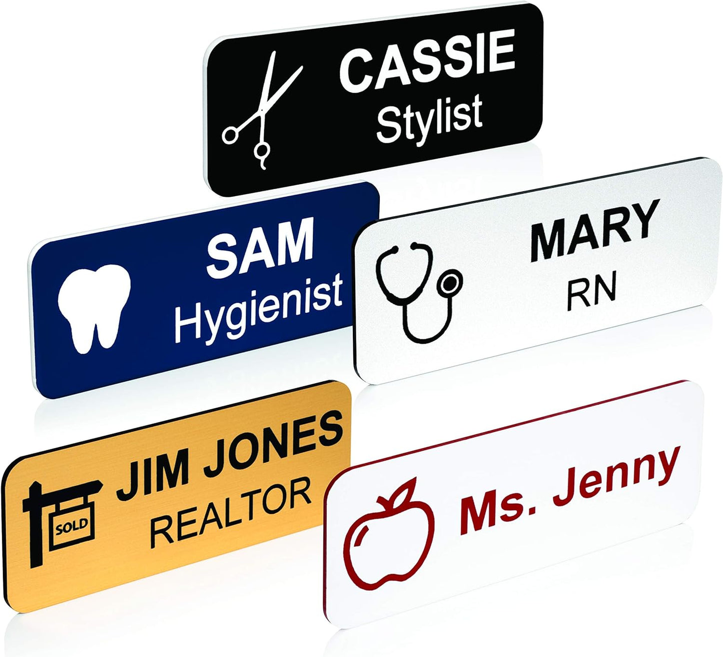 Providence Engraving Custom Name Tag with Industry Logo - Teacher, Realtor, Dental, Medical, Stylist ID Badge