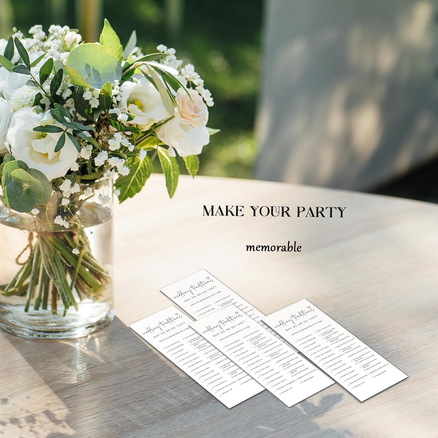 Bridal Shower Games, Why Do We Do That, 25Pcs 4x9inch Minimalist White Double-Sided Bridal Game Cards with 1 Answer Key, Wedding Shower Games for Guests, Engagement Bachelorette Party Supplies - A04