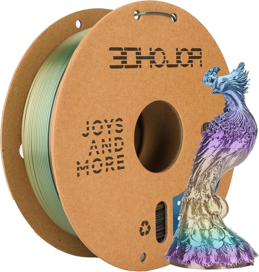 Silk PLA 3D Printer Filament 1.75mm Silk Shiny Fast Gradient Color Change Rainbow Multicolor PLA Filament 1kg (2.2lbs) /Spool for FDM 3D Printers-Lavender