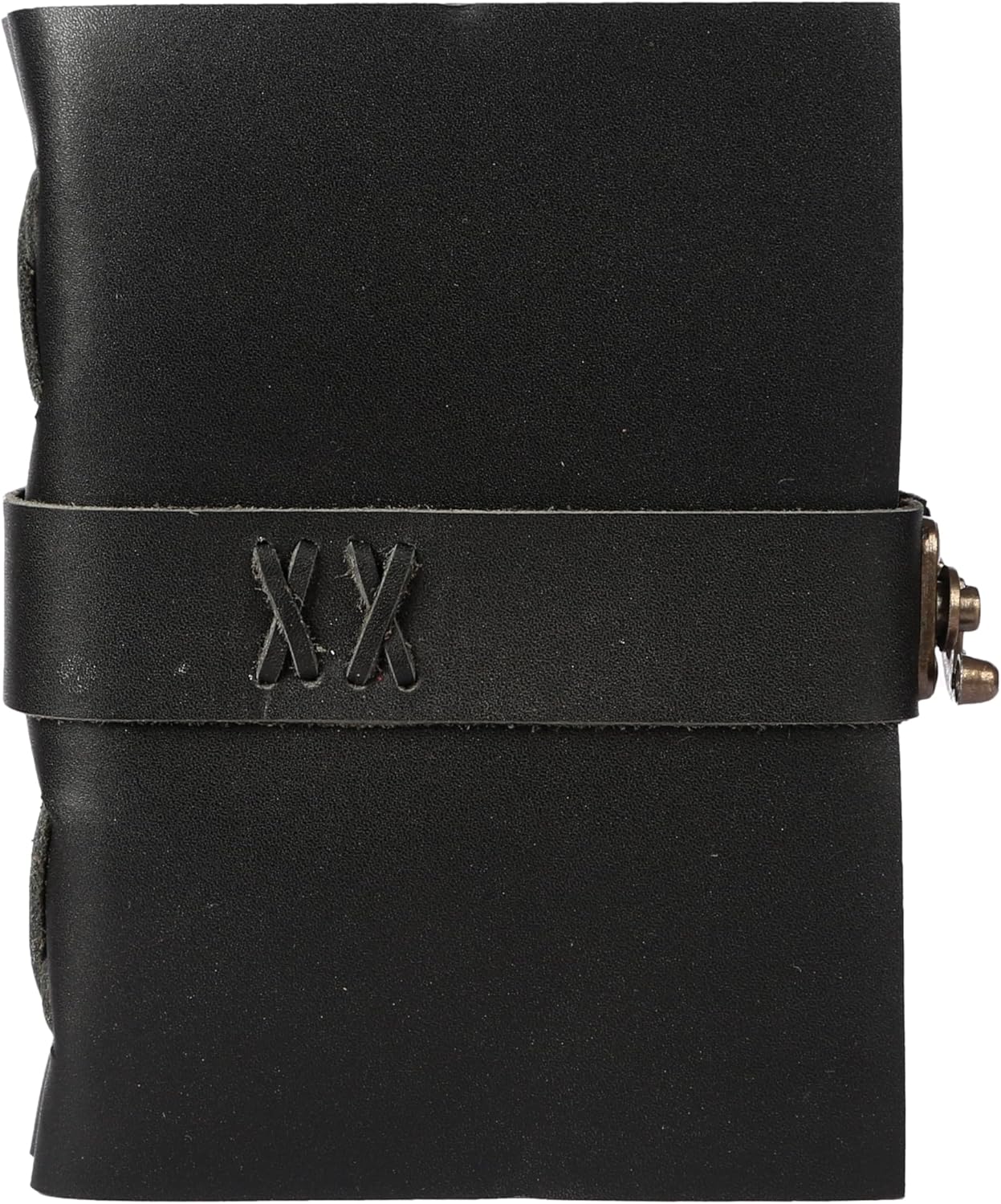 Vintage Leather Journal Handmade Buffalo Non-Refillable Deckle Edge Paper – Leather Bound Journal for Women, Men, C-Lock Closure Ideal for Writing & Travel for Artists (Black)