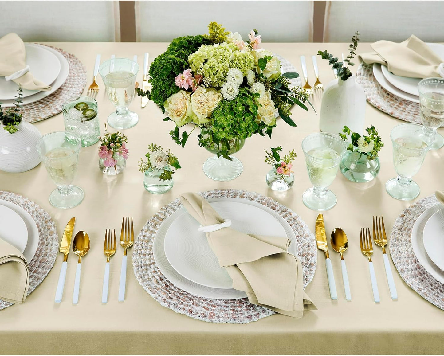 Solino Home Linen Tablecloth for Rectangle Tables 60 x 120 Inch - 100% Pure Linen Birch Table Cloth - Fete, Machine Washable Cloth Tablecloth for Fall, Autumn, Thanksgiving