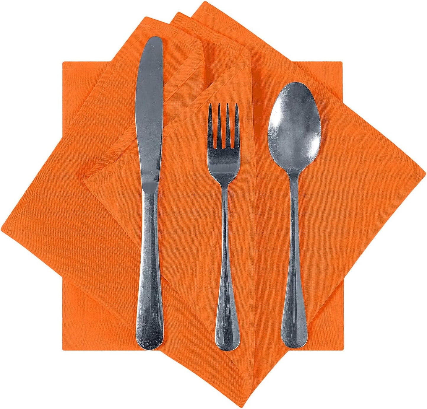 Cloth Napkins 20x20 inch Washable Polyester Dinner Napkins Soft Table Napkins for Wedding Party Dining Banquet(Orange,100PCS)