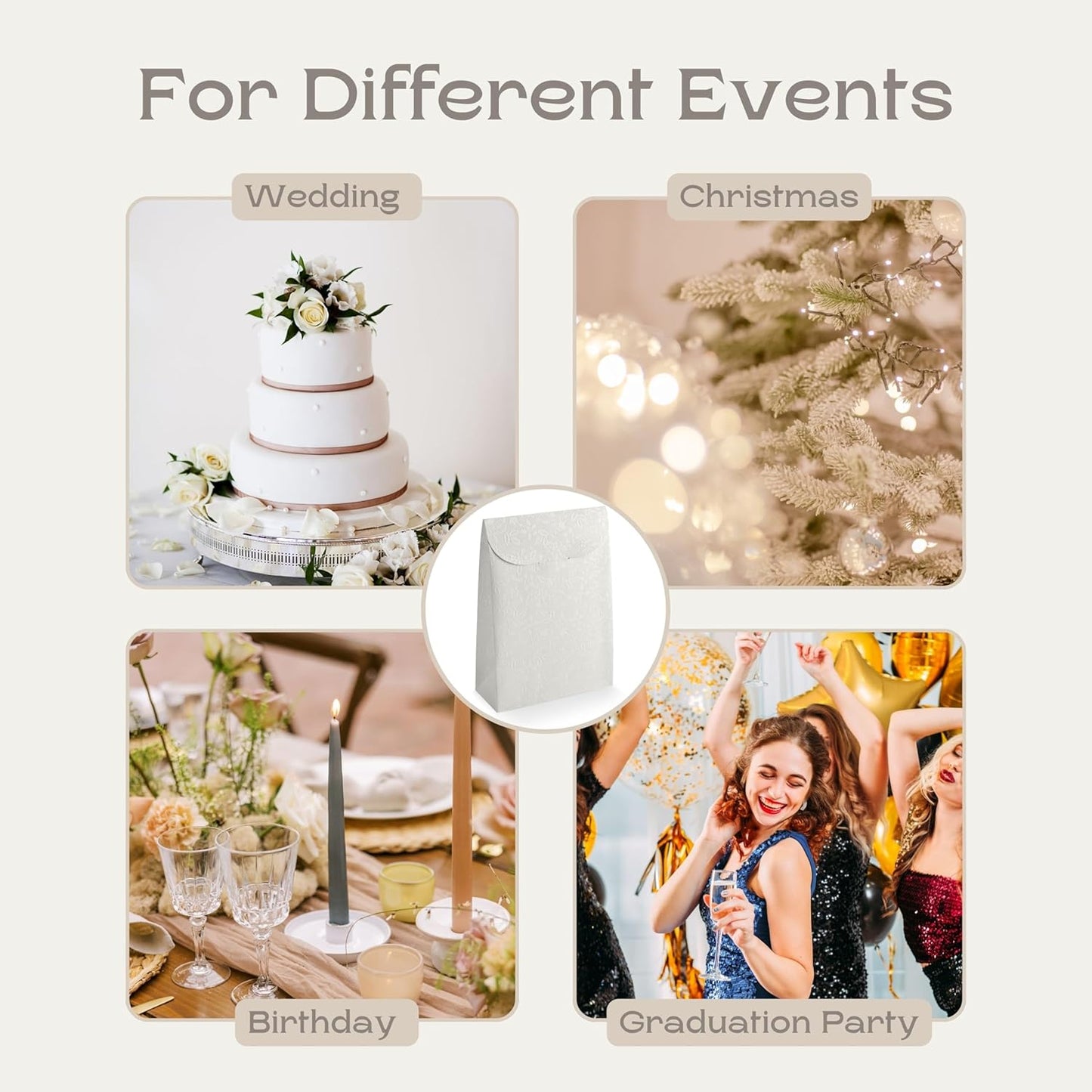 Boxes Craftory Pack of 20 Party Favor Boxes (6.69 x 2.75 x 9.25 inch) - Ideal for Wedding, Bridal Shower Gifts and Baby Shower - White Floral