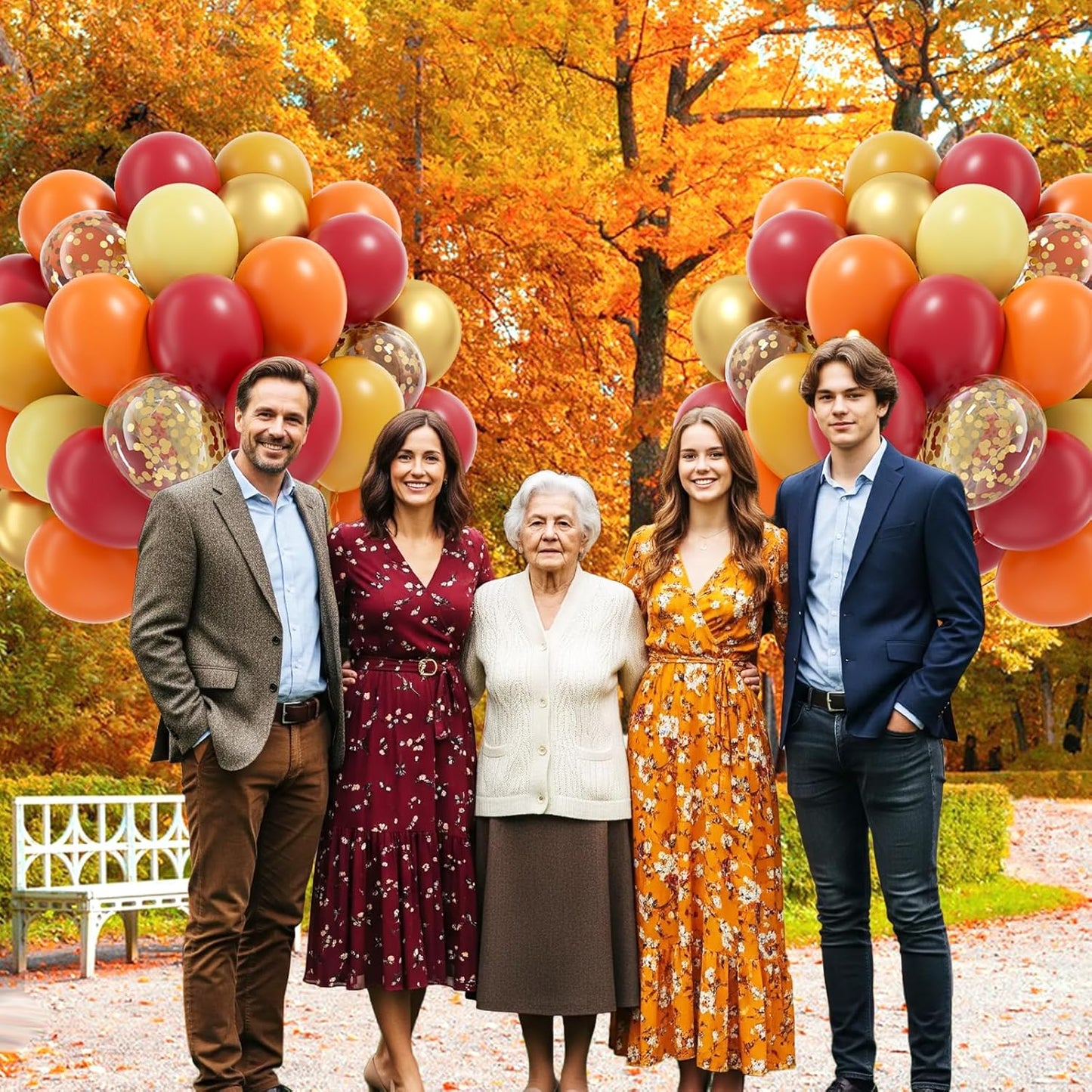 60pcs 12inch Fall Thanksgiving Balloons with Burgundy Burnt Orange Pastel Mustard Yellow Metallic Gold Confetti Autumn Balloons for Fall Thanksgiving Pumpkin Baby Shower Birthday Party Decorations