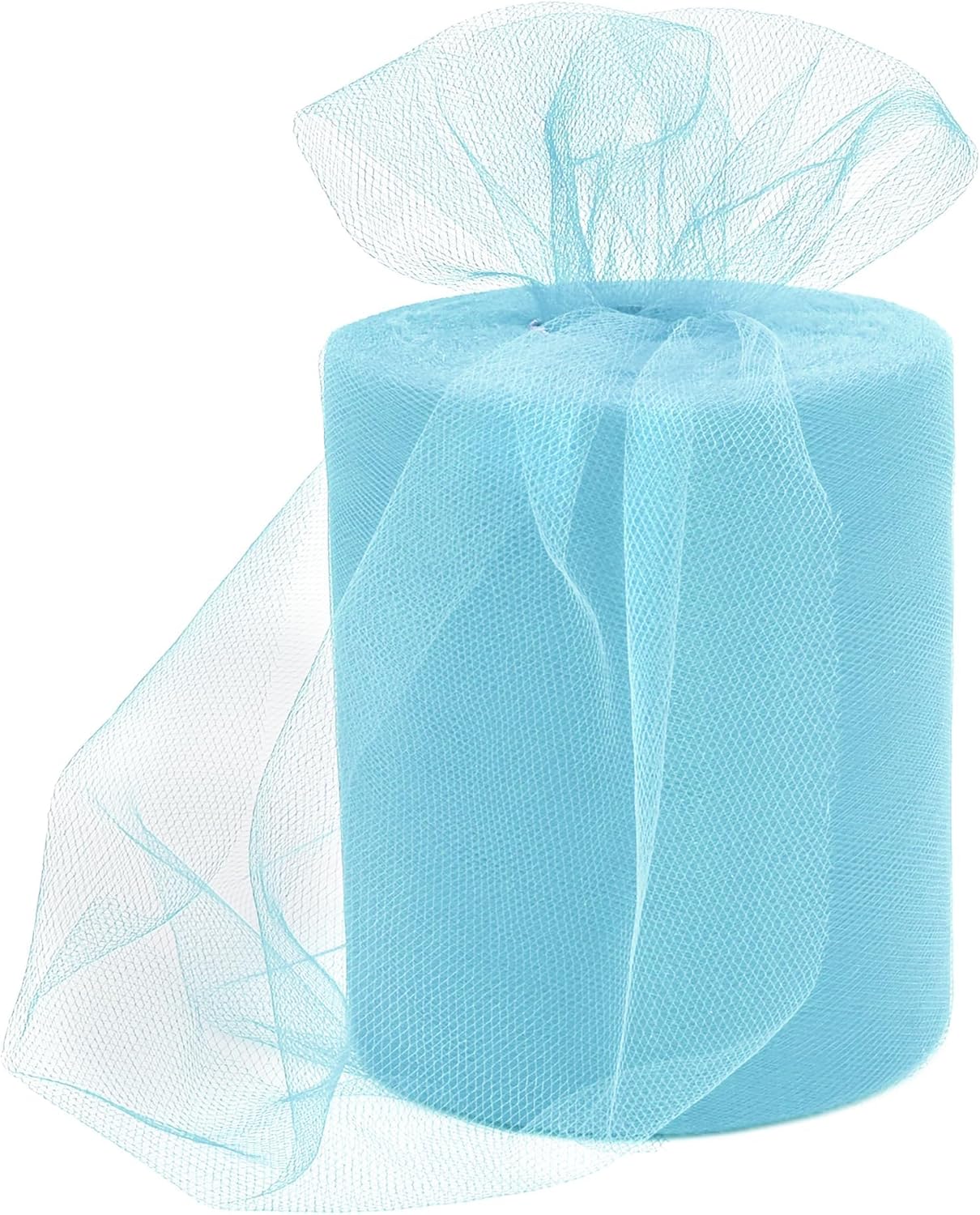 6 Inch × 100 Yards(300 Feet) Tulle Mesh Ribbon Light Blue Tulle Fabric Ribbon Roll Netting Spool for Tutu Skirt DIY Craft Wedding Home Decor Party Gift Wrapping Ornaments