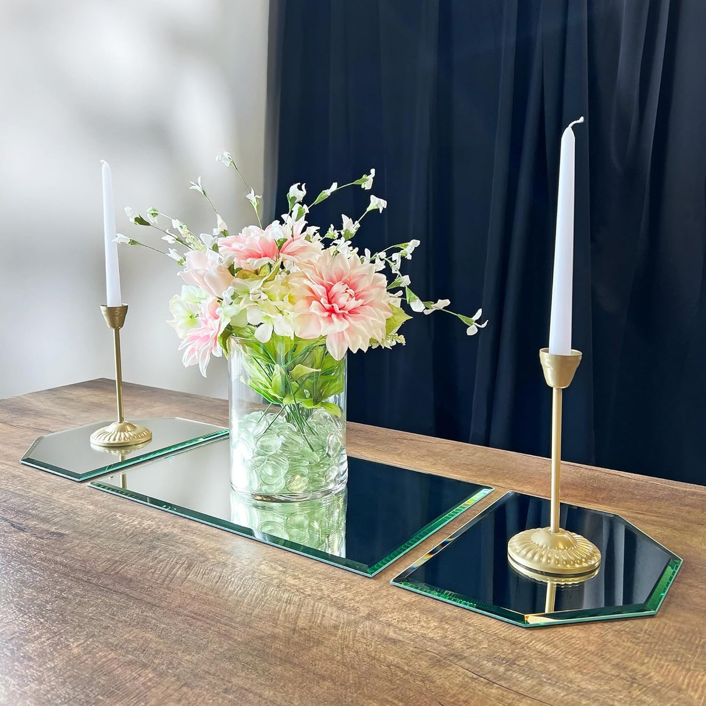 Plymor 36" x 12" Runner Set, 5mm Thick Beveled Glass Mirror