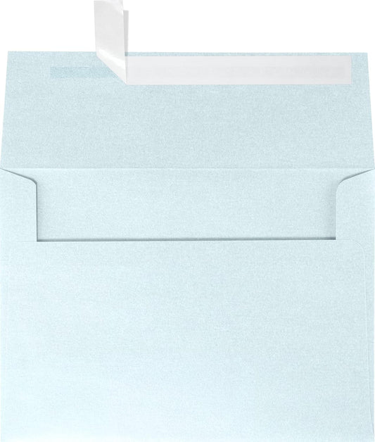 LUXPaper A7 Invitation Envelopes | Peel & Press | 5 1/4" x 7 1/4" | Aquamarine Metallic | 80lb. Text | 250 Qty