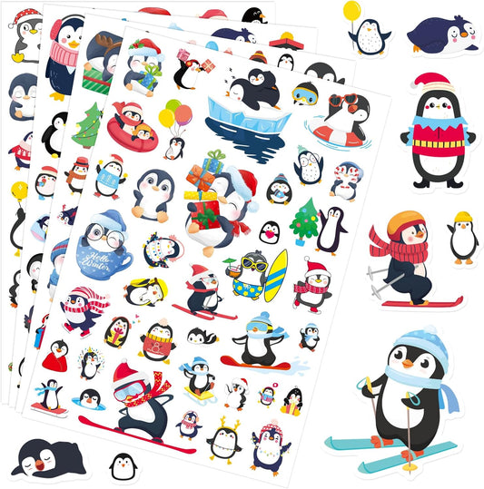 Cute Penguin Stickers 720 Counts Waterproof Cartoon Penguin Animal Decal Sticker Party Gifts Goodie Bags Decor Reward Birthday Party Favors Water Bottle Laptop Adhesive Sticker Invitation Decor