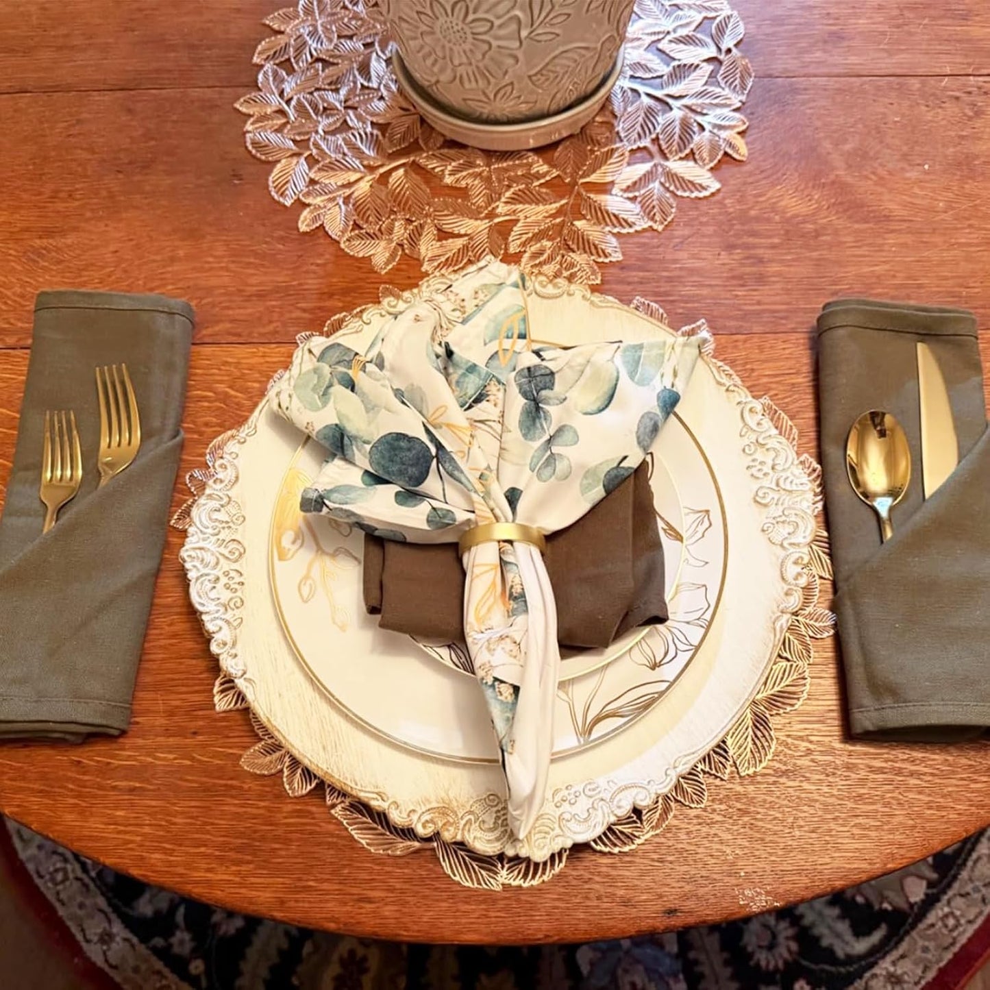 Set of 100 Napkin Rings Metal Gold Semicircle Napkin Ring, Napkin Rings Bulk Dinner Banquet Serviette Decor, Dining Table Setting for Thanksgiving Christmas Halloween Holiday Wedding Party