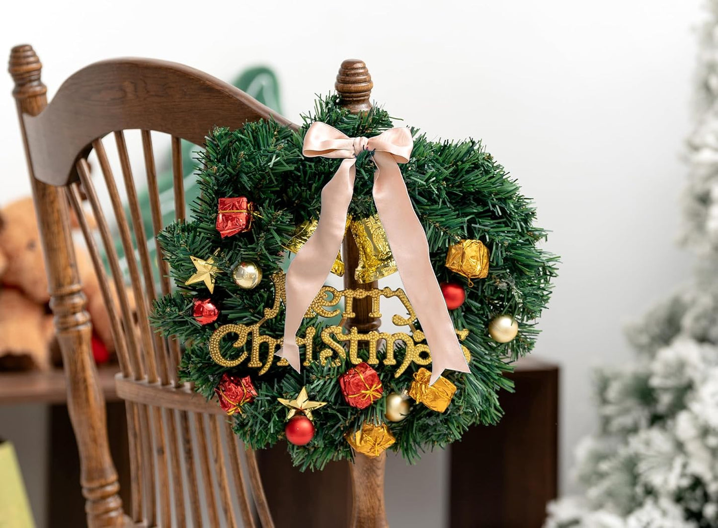 Rose Gold Satin Ribbon Double-Faced Wired Ribbons for Gift Wrapping Flower Bouquet Bows Wedding Invitation Christmas Decor Crafts 1-1/2 Inch 10 Yards