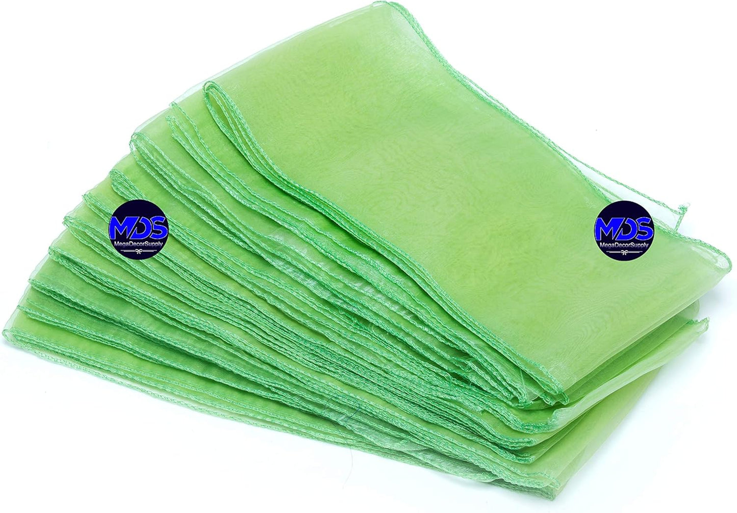 MDS Pack of 100 PCS Organza Chair Sashes Wider Dining Chair Bows Ribbon Tie Back for Wedding Party Birthday Bridal Shower Reception Event Banquet Home Chair Cover Decoration - Apple Green
