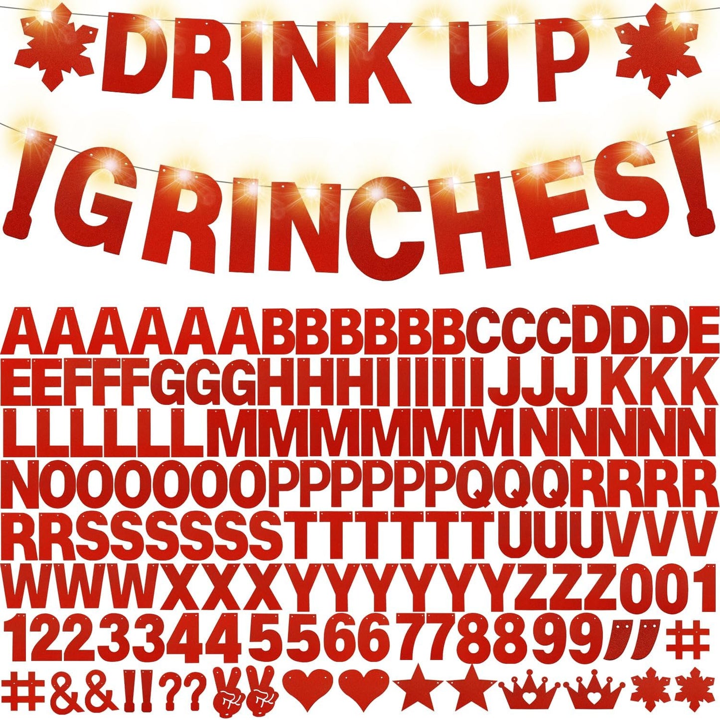 167Pcs DIY Glitter Customizable Banner Kit Happy Birthday Custom Letter Banners Happy Valentine's Day Banners Love Heart Personalized Banner Decor Birthday Party Decorations Supplies(Glitter Red)