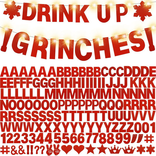 167Pcs DIY Glitter Customizable Banner Kit Happy Birthday Custom Letter Banners Happy Valentine's Day Banners Love Heart Personalized Banner Decor Birthday Party Decorations Supplies(Glitter Red)