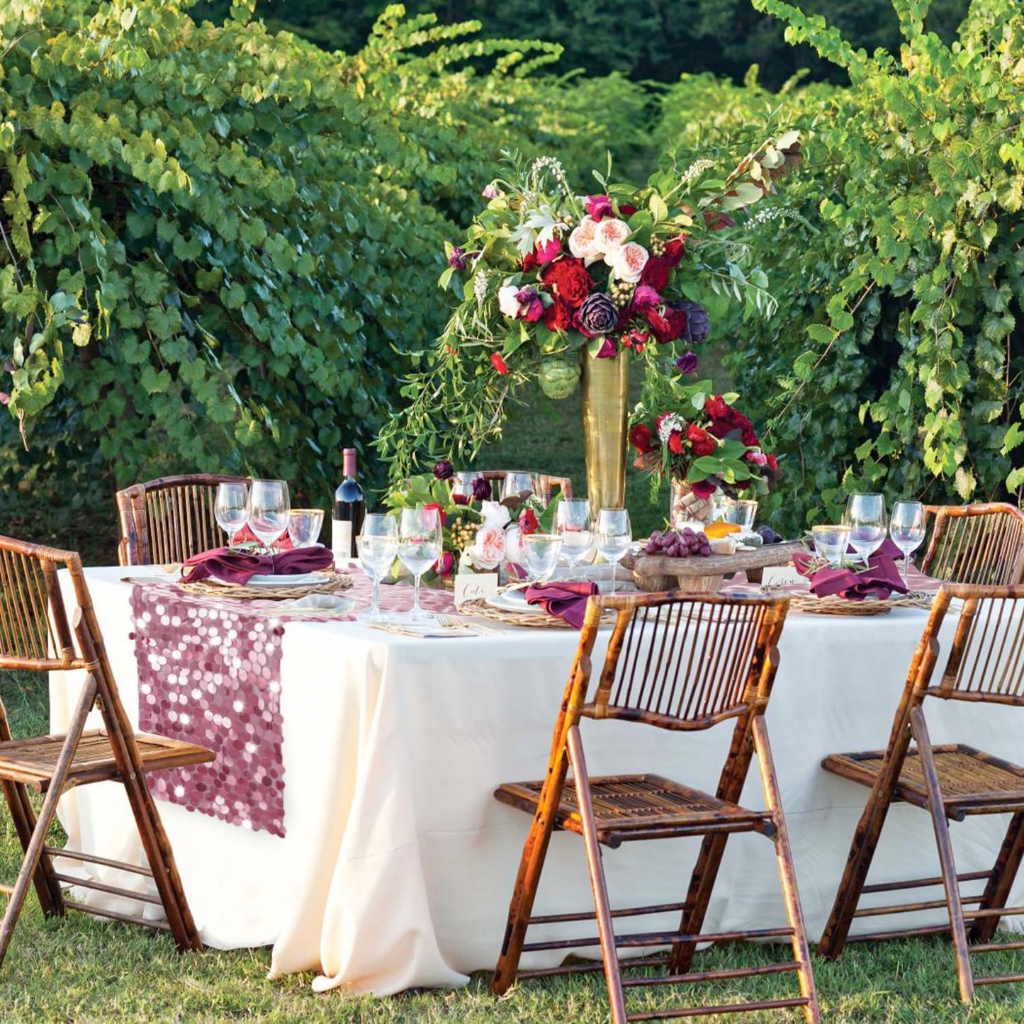 VHH Sequin Table Runner 12 x 108 inches Pink Table Runner, Glitter Runner for Party Wedding Birthday, Party Spring Easter Rustic, Birthday Supplies Decorations (1 Pack).