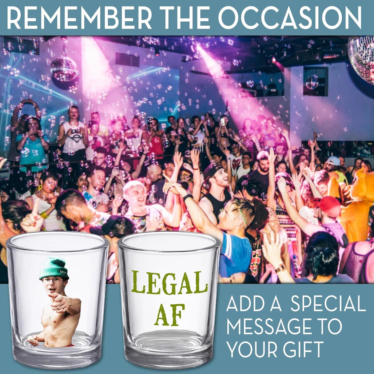 21st Birthday Custom Shot Glass 2.5oz, Personalized Picture Funny Party Favor, Customized 21st Drinking Gift, Legal Age Shot Glass, Printed Photo Gift For Son Daughter Friends