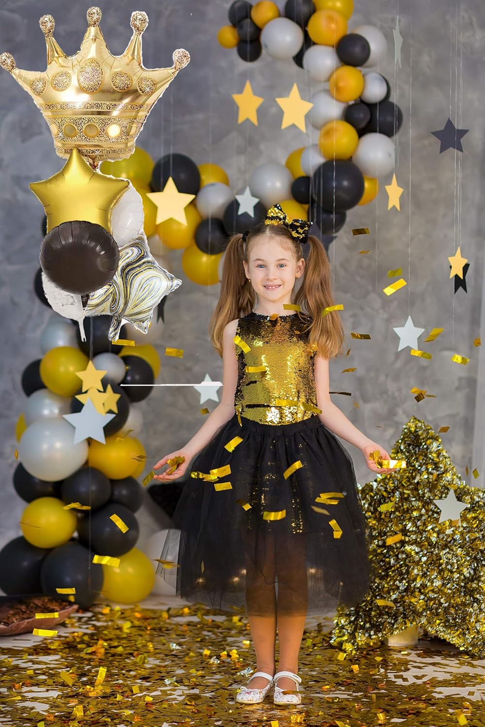 Black And Gold Large Crown Balloons Foil Helium Mylar Balloons Set For Baby Shower Birthday Bachelorette Party Decorations Wedding Anniversary Graduation Backdrop Party Supplies