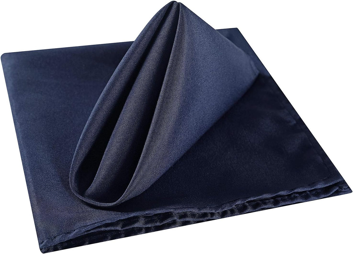 Cloth Napkins 17x17 inch Washable Polyester Dinner Napkins Soft Table Napkins for Wedding Party Dining Banquet(Navy,50PCS)