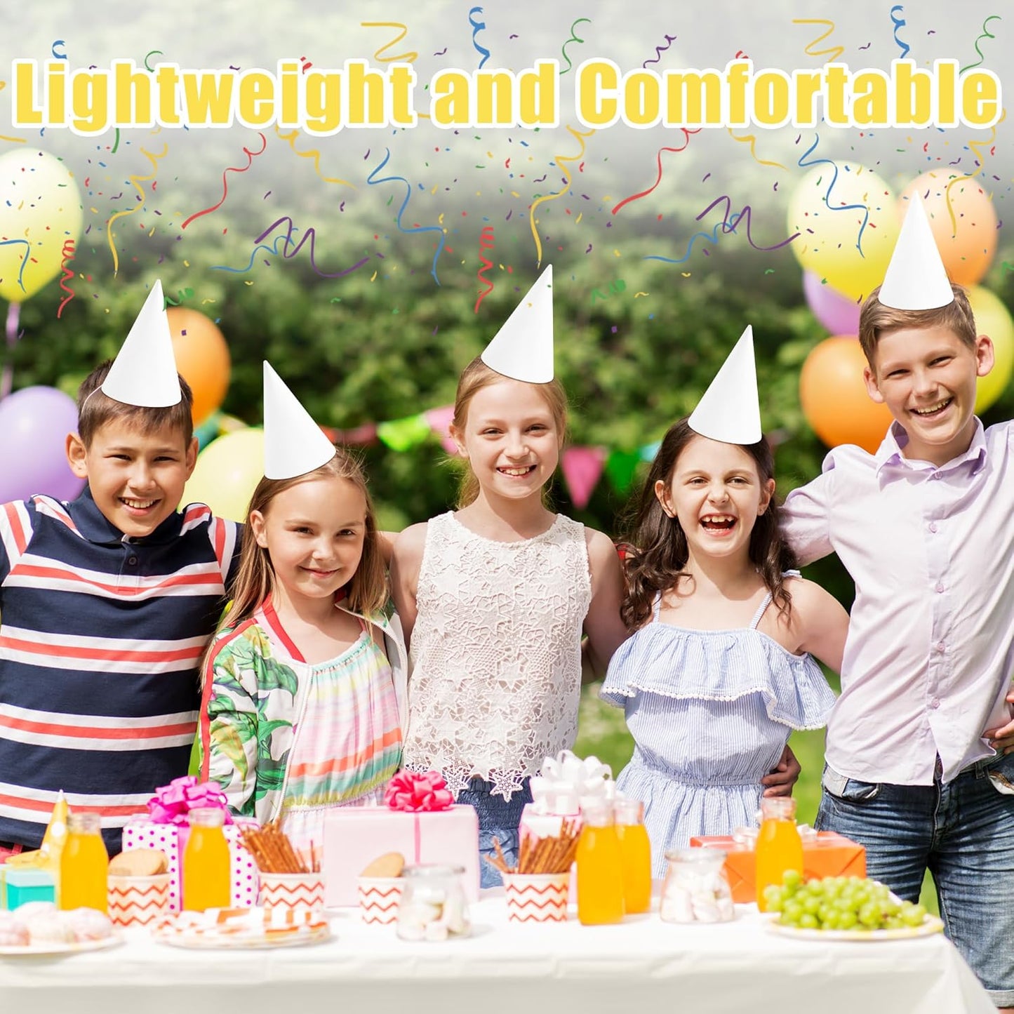 CANREVEL Party Hats for Kids and Adults, Birthday Party Headwear Supplies, Cone Hats Bulk for Girls Boy Women Men