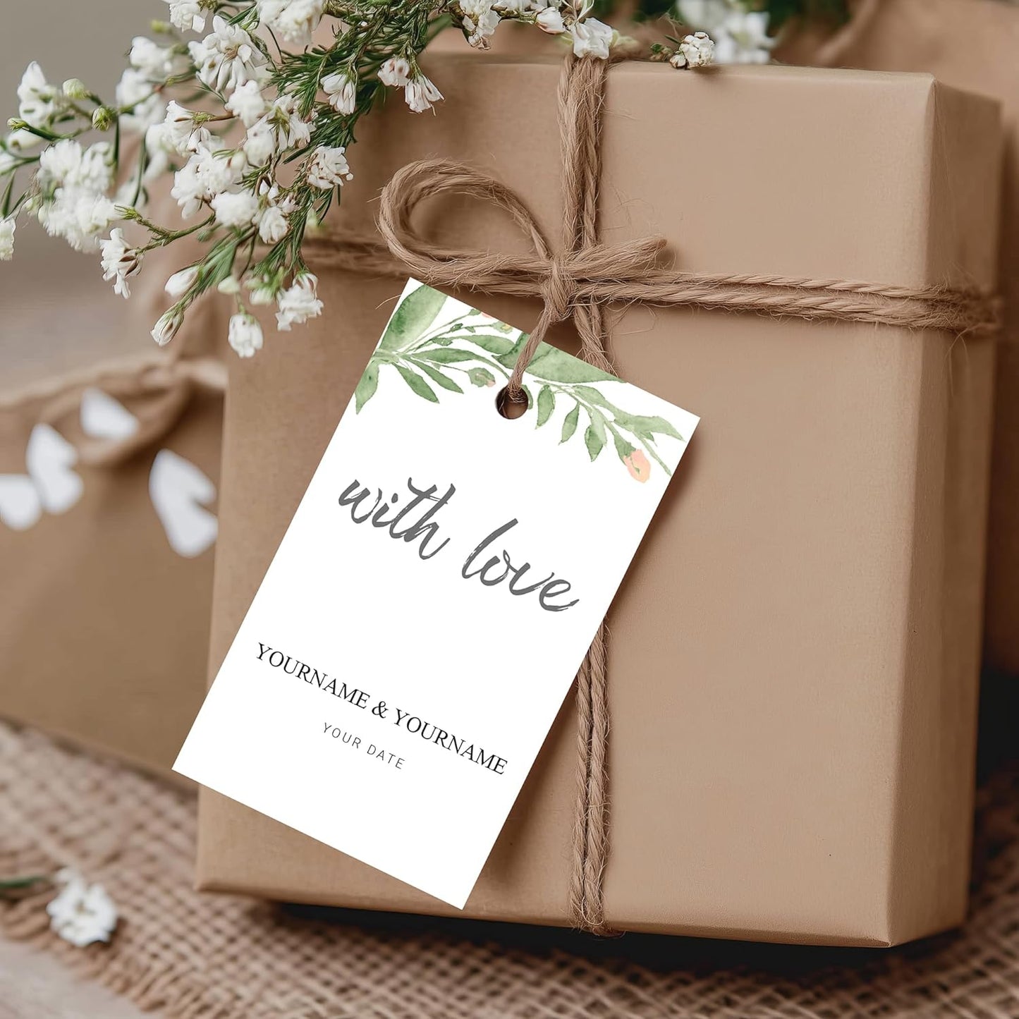 Custom Gift Tags for Wedding Favors - Personalized Thank You Hang Tags for Wedding Bridal Shower