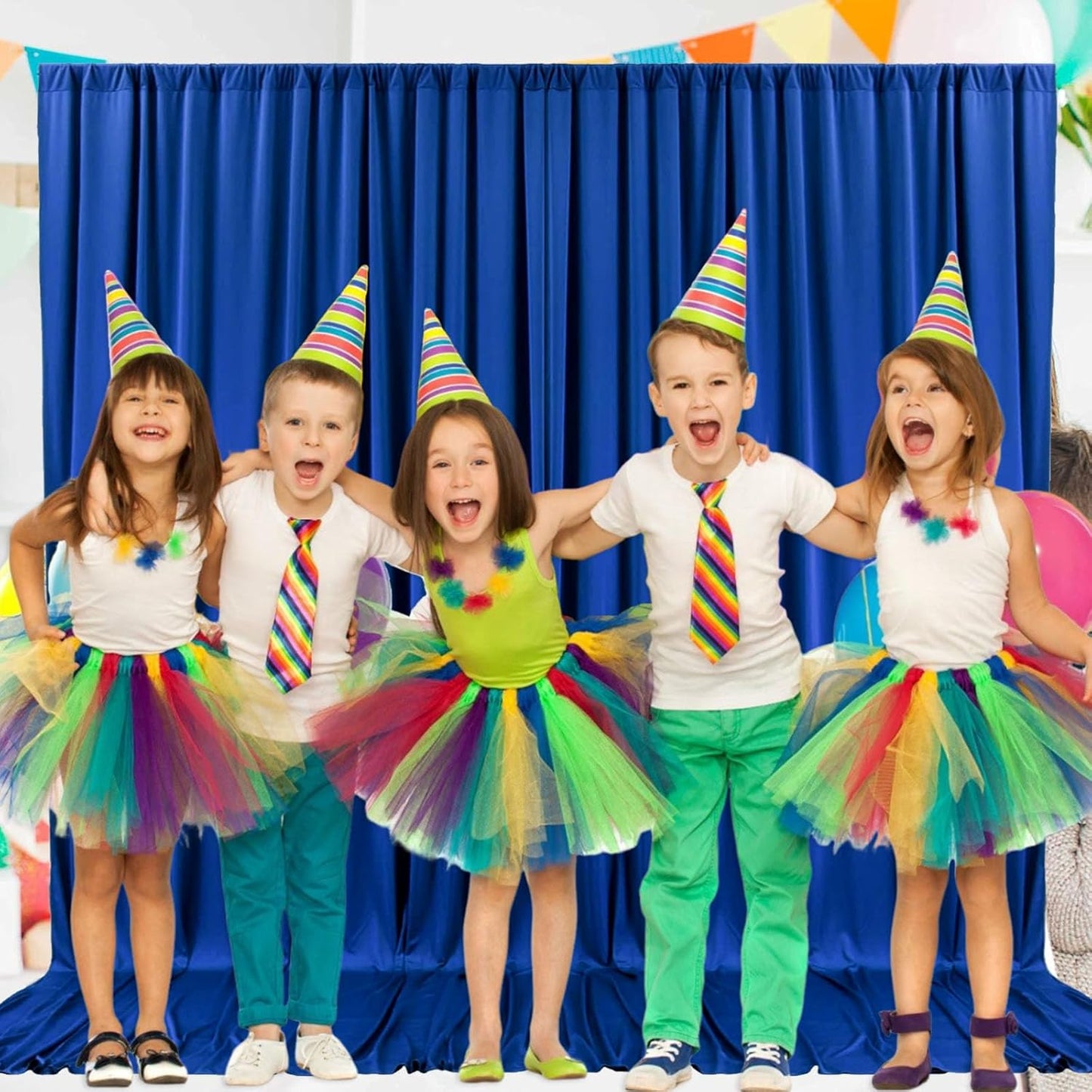 2 Panels Blue Backdrop Curtain, 10 x 7 Feet Background Curtains for Parties, Weddings, Baby Showers, Bachelorette Halloween, Christmas Birthday Party Photoshoot Backdrop Curtains Decorations