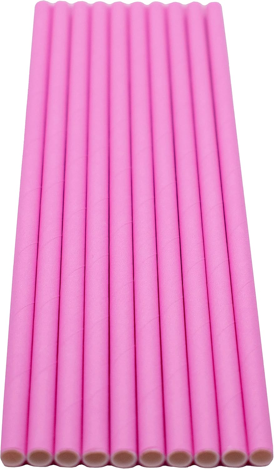 Pack of 300 Pastel Pink Biodegradable 4-Ply Paper Drinking Straws (Compostable, Non-toxic, BPA-free)