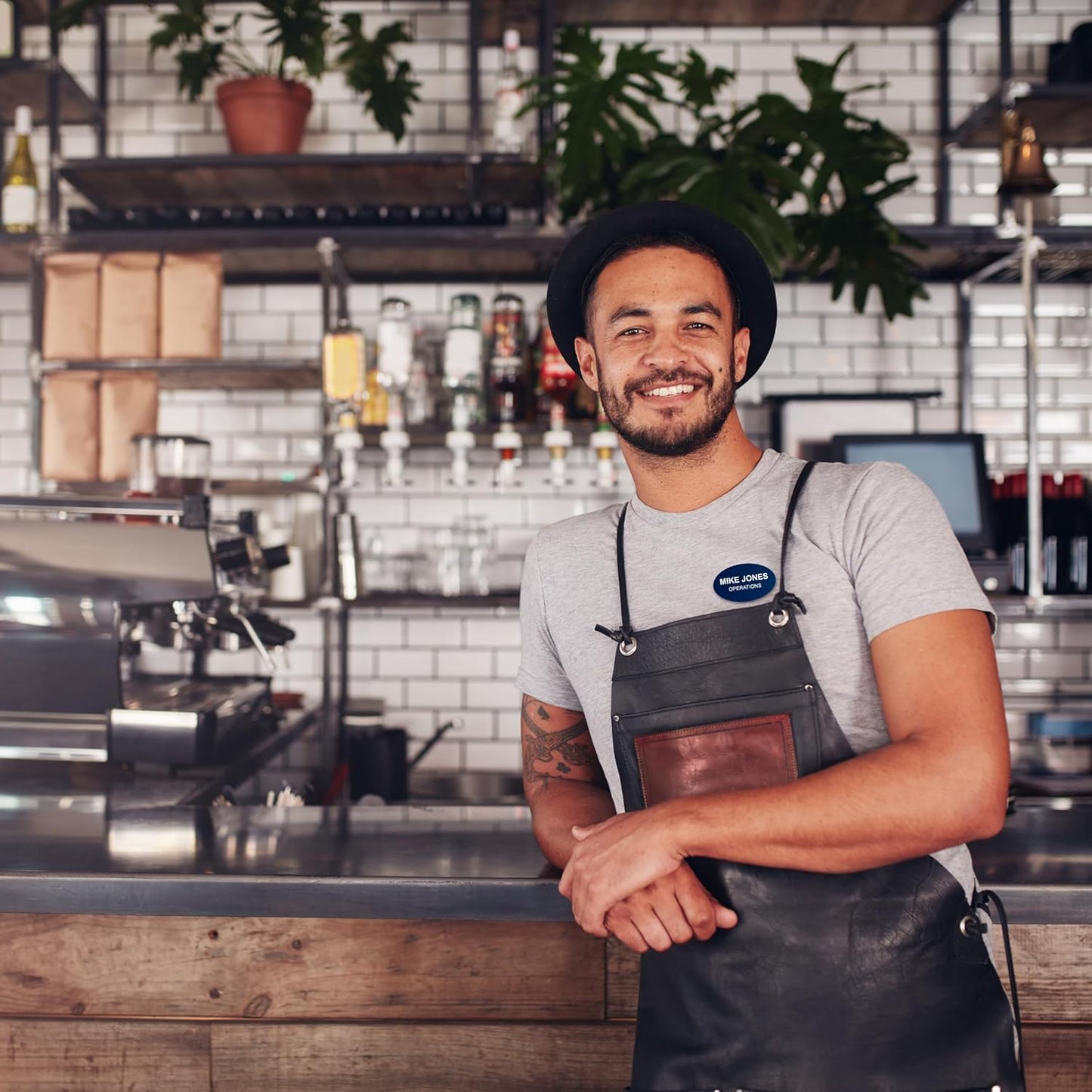 Custom Engraved Name Tag Badges – Personalized Identification with Pin or Magnetic Backing, 3.2 Inch Oval, European Gold/Black