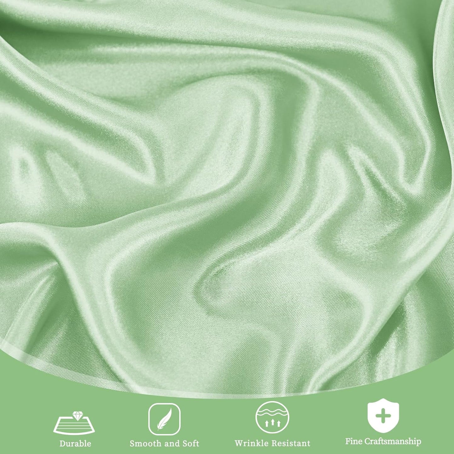 fani 12 Pack 108 Inch Sage Green Satin Tablecloth - Silky Round Tablecloth Overlay Smooth Fabric Table Cover, Bright Table Decoration for Wedding Party Banquet Events Restaurant Kitchen Dining