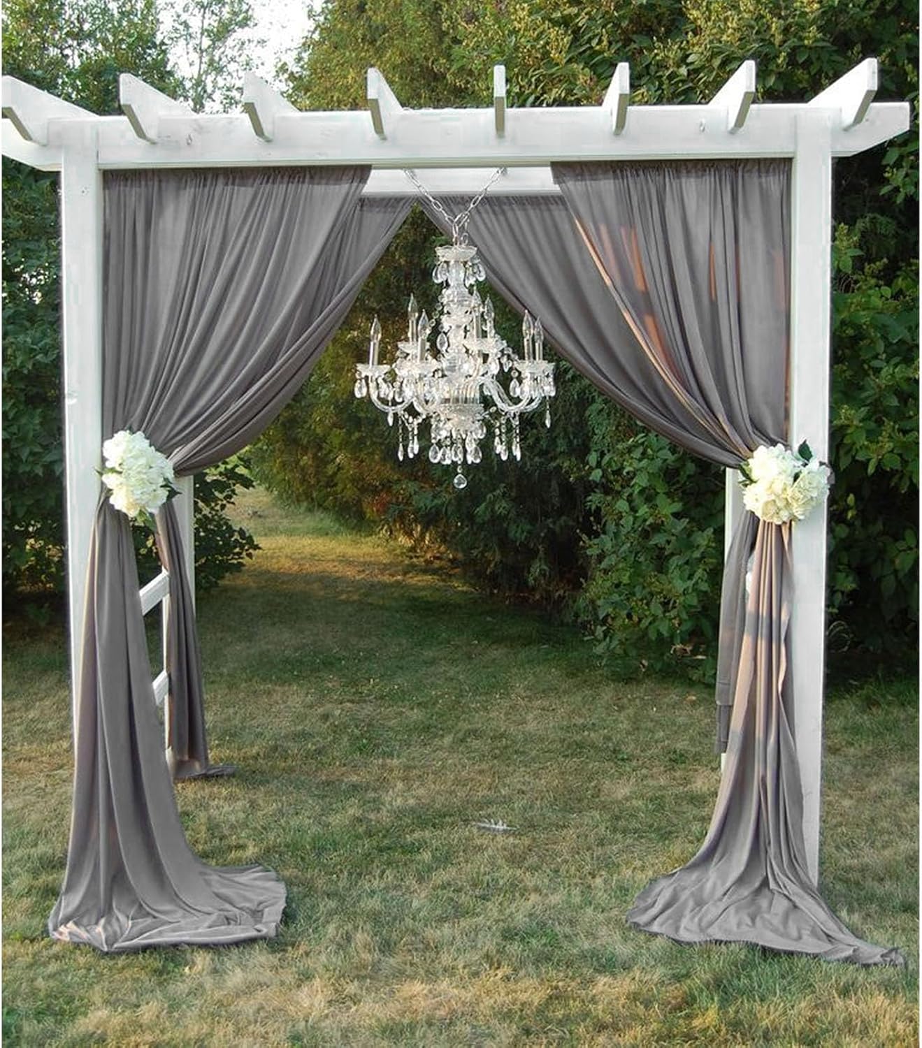 2 Panels Dark Gray Backdrop Curtain, 10 x 7 Feet Background Curtains for Parties, Weddings, Baby Showers, Bachelorette Halloween, Christmas Birthday Party Photoshoot Backdrop Curtains Decorations