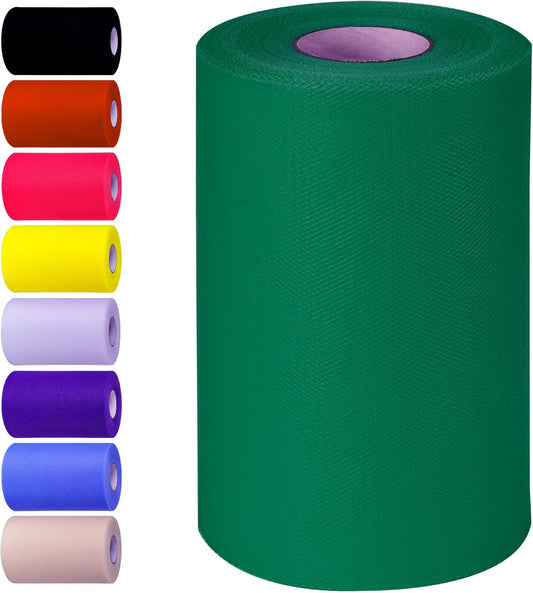 Olive Green Tulle Fabric Rolls 6 Inch by 100 Yards (300 feet) Tulle Roll Spool Fabric for DIY Tutu Skirt Baby Shower Birthday Party Wedding Decorations Christmas Craft Supplies (Olive Green)