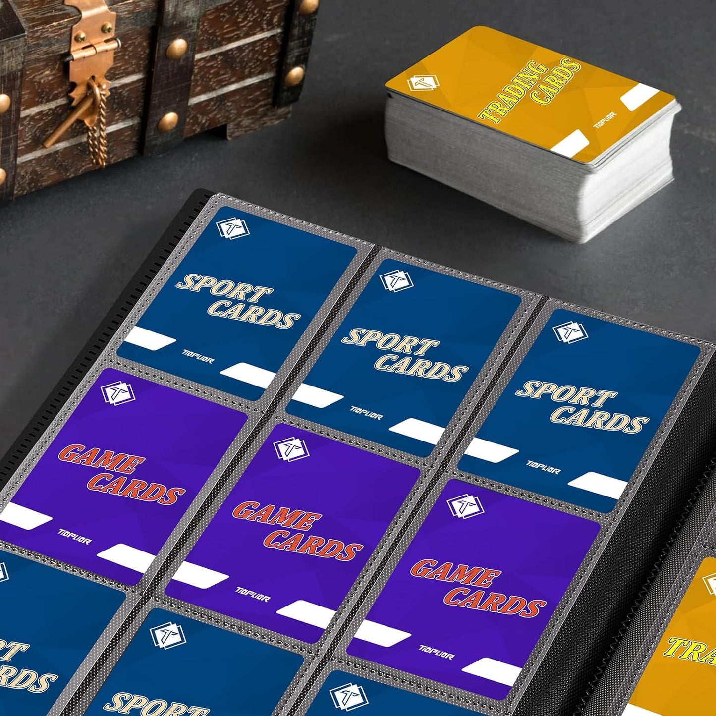 9 Pocket Trading Card Binder,360 Card Binder Album Folder Book Fit for MTG Baseball Football Sports Cards, Easy to Use Card Collection Binder